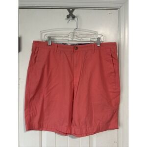 Chaps Mens Flat Front Shorts Size 38 Salmon Red, 100% Cotton